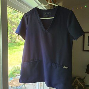 Figs scrub  top navy Casma 3 pocket womens small